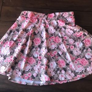 Charlotte Russe Floral Skater Skirt